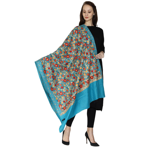 Women's Aari Embroidery Wool Shawl